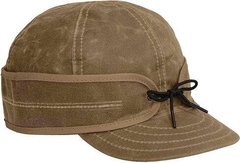 Stormy Kromer Waxed Cotton Cap - Lightweight Fall Hat with Earflaps in Kuwait