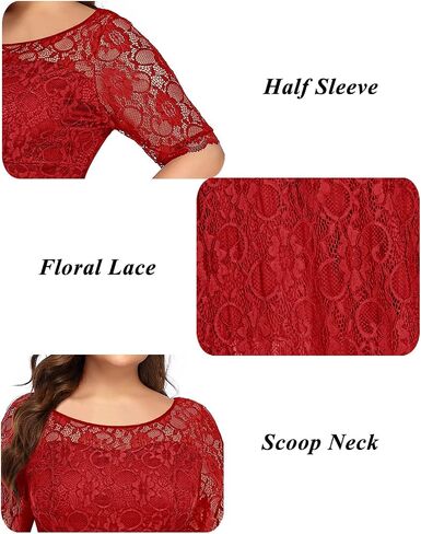 Plus Size Dresses Wedding Guest Semi Formal Lace Cocktail Graduation Party Summer Midi A Line Dress in Kuwait