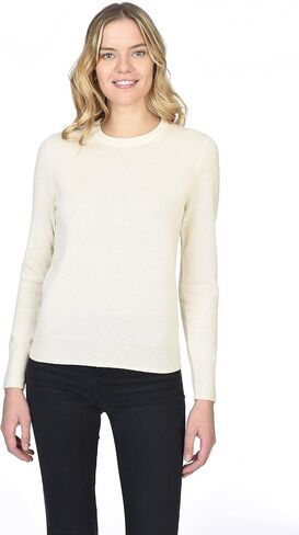 State Cashmere Essential Crewneck Sweater 100% Pure Cashmere Long Sleeve Pullover for Women in Kuwait