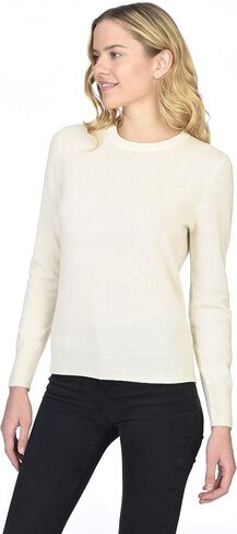 State Cashmere Essential Crewneck Sweater 100% Pure Cashmere Long Sleeve Pullover for Women in Kuwait