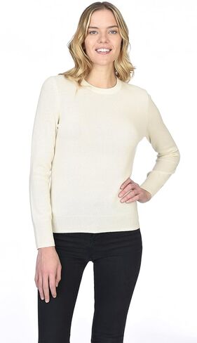 State Cashmere Essential Crewneck Sweater 100% Pure Cashmere Long Sleeve Pullover for Women in Kuwait