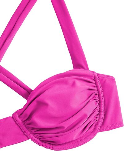 ZAFUL المرأة Ruched Underwire بيكيني مع ثونغ متقاطع الظهر عالية قطع بدلة السباحة البرازيلية قطعتين in Kuwait