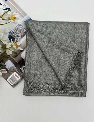 Hybeeh Sparkly Glitter Hijab Scarf for Women Shimmer Hijab Metallic Lightweight Wrap Pashmina Shawl for Women in Kuwait