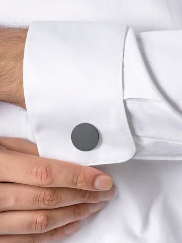 FindChic Stainless Steel Round Cufflinks with Custom Text/Picture/Monogram Letters 18K Gold Plated/Black Color for Men Groom Suits Shirts, with Gift Box in Kuwait