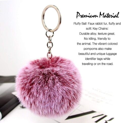 M&C Music Color 20 قطعة من سلاسل المفاتيح المصنوعة من الفراء الصناعي بوم بومس لحقيبة اليد ومحفظة الكرة المنفوشة in Kuwait