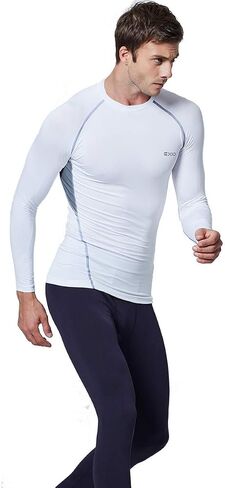 سروال EXIO الرجالي المضغوط من Baselayer، سروال ضيق للجري بارد وجاف EX-P06 in Kuwait