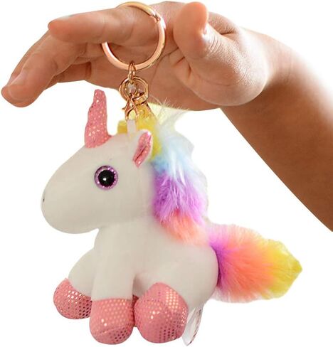 leomoste Cute Unicorn Plush Keychain Kawaii Animal Key Chain Handbag Purse Clip Keyring for Girls Women in Saudi Arabia