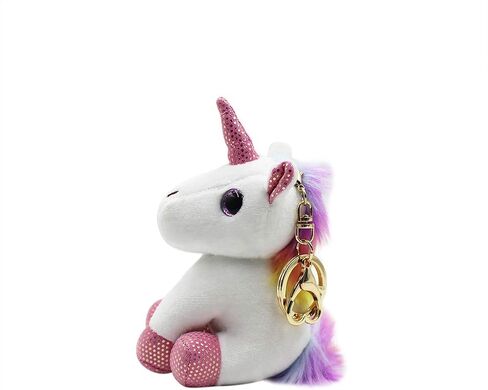 leomoste Cute Unicorn Plush Keychain Kawaii Animal Key Chain Handbag Purse Clip Keyring for Girls Women in Saudi Arabia