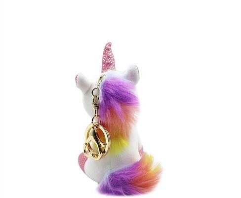 leomoste Cute Unicorn Plush Keychain Kawaii Animal Key Chain Handbag Purse Clip Keyring for Girls Women in Saudi Arabia