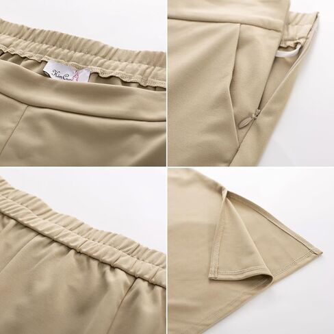 Kim Curvy Plus Size Flare Dress Pants Pants for Women High Waist Pants Bell Bottom with Pockets for Work and Casual in Kuwait