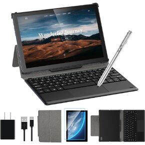 تابلت مع لوحة مفاتيح، تابلت أندرويد 12 مقاس 10.1 بوصة 2 في 1، ذاكرة وصول عشوائي 4 جيجابايت، ذاكرة وصول عشوائي 128 جيجابايت، شاشة FHD بدقة 1080 بكسل، بطارية 7000 مللي أمبير في الساعة، وحدة معالجة مركزية ثماني النواة 2.0 جيجا هرتز، 2.4 جيجا+5 جيجا واي فاي،  in Kuwait