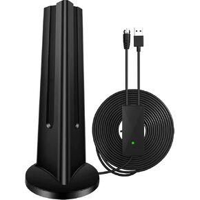 هوائي تلفزيون HD الاحدث لعام 2022 حتى نطاق 130 ميل - هوائي داخلي وخارجي يدعم 4K 1080P لجميع التلفزيونات القديمة والتلفزيون الذكي، هوائي رقمي مع معزز اشارة مكبر للصوت - كيبل محوري 18 قدم in Kuwait