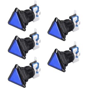 uxcell Game Push Button 39x39x39 Triangle 12V LED Illuminated Push Button Switch with Micro Switch for Arcade Video Games Blue 5pcs