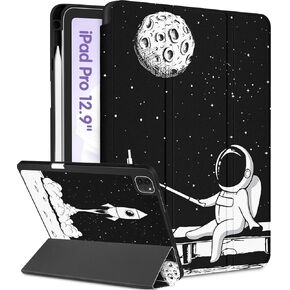 for iPad Pro 12.9 Case for iPad Air 13 Inch 2024 Case Girls Cute Women Folio Cover Pencil Holder Cartoon Design Girly Kawaii Teens for Apple 12.9 inch for iPad Pro Case Air 13 2024 Cases