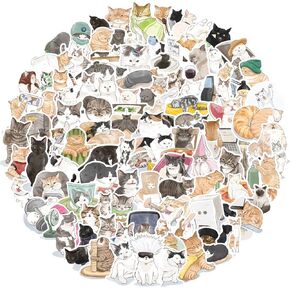 100 قطعة من ملصقات القطط، ملصقات لطيفة جمالية مقاومة للماء، ملصقات من الفينيل لزجاجة المياه، الكمبيوتر المحمول، الهاتف، ملصقات لوح التزلج للمراهقات بنات الأطفال والنساء in Kuwait