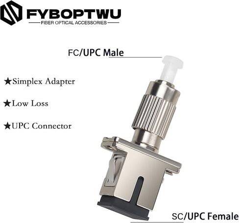 fyboptwu - 2pcs FC Male to SC Female Adapter Connectors UPC Singlemode Fiber Optical Coupler Adapter FC Male to SC Female Single Mode in Saudi Arabia