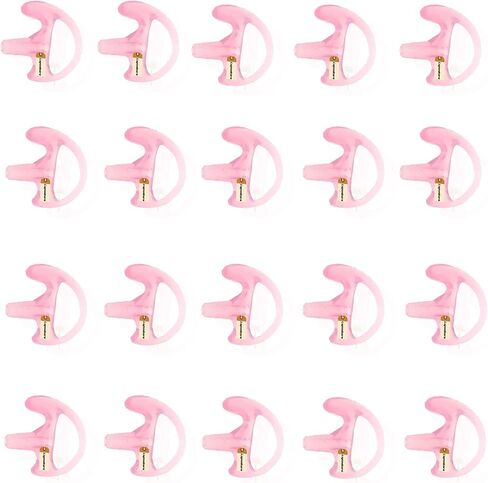 Lsgoodcare 24Pcs Replacement Earmold Earbud Left Ear for Two Way Radio Acoustic Coil Tube Earpiece - Silicone Walkie Talkie Earmould Ear Buds Pink Small Medium Large, Soft Ear Piece in Saudi Arabia