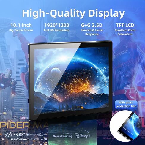 تابلت مع لوحة مفاتيح، تابلت أندرويد 12 مقاس 10.1 بوصة 2 في 1، ذاكرة وصول عشوائي 4 جيجابايت، ذاكرة وصول عشوائي 128 جيجابايت، شاشة FHD بدقة 1080 بكسل، بطارية 7000 مللي أمبير في الساعة، وحدة معالجة مركزية ثماني النواة 2.0 جيجا هرتز، 2.4 جيجا+5 جيجا واي فاي،  in Kuwait