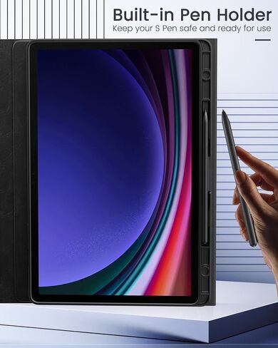 حافظة لوحة مفاتيح MoKo لجهاز Galaxy Tab S9 Plus مع لوحة مفاتيح، Samsung Galaxy Tab S9+ 12.4 بوصة موديل 2023 (SM-X810/SM-X816B/SM-X818U) مع حامل قلم S ولوحة لمس، لوحة مفاتيح بلوتوث قابلة للفصل، أسود in Kuwait