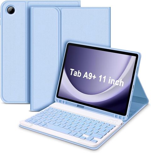 حافظة لوحة مفاتيح GOKOCO Samsung Galaxy Tab A9 Plus 2023 مقاس 11 بوصة، لوحة مفاتيح بلوتوث لاسلكية قابلة للفصل مغناطيسيًا لـ SM-X210/X215/X216- أخضر داكن in Saudi Arabia