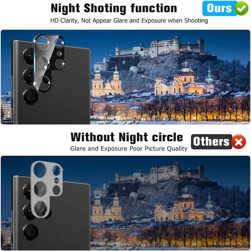 [عبوتان + 2] واقي شاشة Galaxy S22 Ultra مع واقي عدسة الكاميرا، [دعم فتح بصمة الإصبع] [صلابة 9H] [غطاء منحني ثلاثي الأبعاد] واقي شاشة لهاتف Samsung Galaxy S22 Ultra (6.8 بوصة) in Kuwait