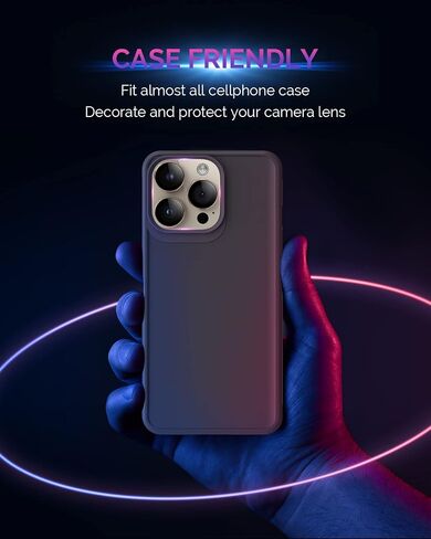 تصميم لهاتف iPhone 16 Pro/iPhone 16 Pro Max/iPhone 14 Pro/iPhone 14 Pro Max واقي عدسة الكاميرا [تغطية كاملة] [تصوير ليلي عالي الدقة] 9H زجاج مقسى شفاف أكريليك ملون in Kuwait