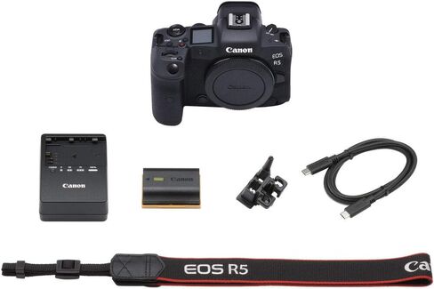 Canon EOS R5 Mirrorless Digital Camera (Body Only) (4147C002), Canon RF 24-70mm Lens, 64GB Memory Card, Case, Corel Photo Software, LPE6 Battery, External Charger, Card Reader + More (Renewed) in Saudi Arabia