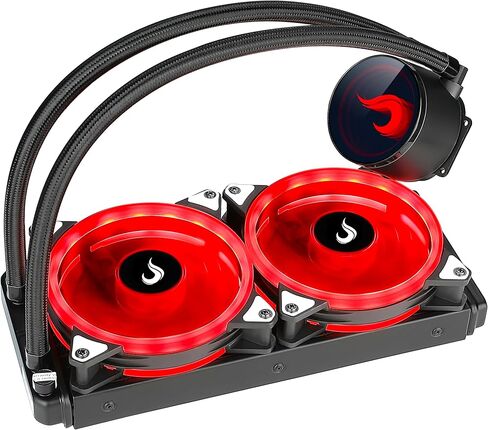 مبرد مياه لحالة الكمبيوتر - Rise Mode Gamer باللون الأسود، RGB، 240 ملم in Kuwait