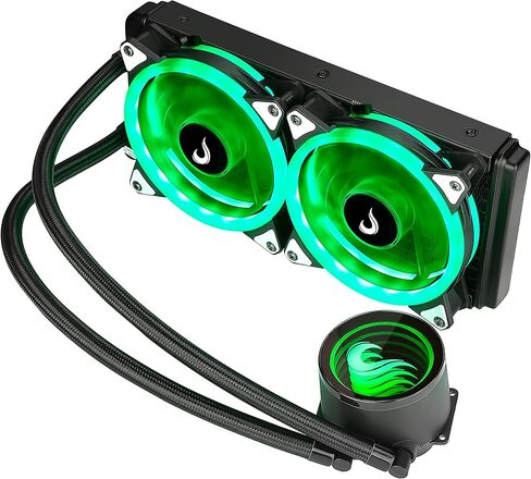 مبرد مياه لحالة الكمبيوتر - Rise Mode Gamer باللون الأسود، RGB، 240 ملم in Kuwait