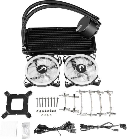 مبرد مياه لحالة الكمبيوتر - Rise Mode Gamer باللون الأسود، RGB، 240 ملم in Kuwait