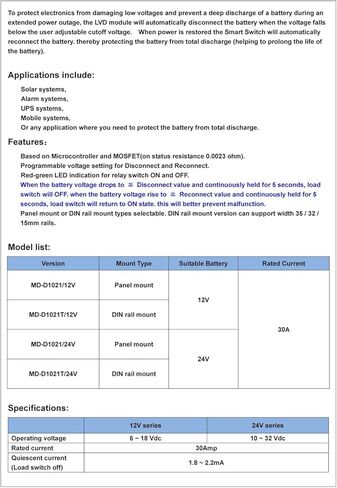 CZH-LABS Electronics-Salon Low الجهد فصل الوحدة LVD، 12 فولت 30 أمبير، حماية / إطالة عمر البطارية. in Kuwait