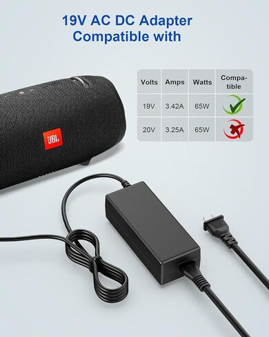 شاحن محول 19 فولت لسماعات JBL Boombox، Xtreme، Xtreme 2 المحمولة بلوتوث المقاومة للماء JBL Boombox مكبر صوت لاسلكي محمول (أسود أزرق أحمر) مزود سلك الطاقة in Kuwait