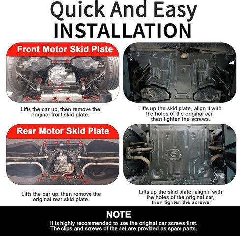 PSLER Skid Plate - Fit for Model Y 2020-2024 Under Engine Guard Cover Skid Plate Cover Heavy Duty Protection Front Skid Plate Rear Skid Plate in Saudi Arabia