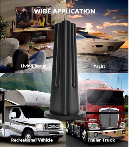 هوائي تلفزيون HD الاحدث لعام 2022 حتى نطاق 130 ميل - هوائي داخلي وخارجي يدعم 4K 1080P لجميع التلفزيونات القديمة والتلفزيون الذكي، هوائي رقمي مع معزز اشارة مكبر للصوت - كيبل محوري 18 قدم in Kuwait