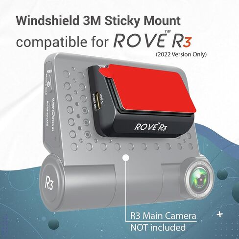 ROVE 3M Slide Sticky Mount R3 Dash Cam | 1 × حامل لاصق 3M | 1x لاصق 3M احتياطي | 1x فيلم كهرباء (متوافق مع إصدار 2022 فقط) in Kuwait