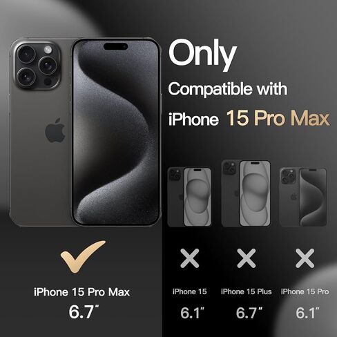 JETech Case for iPhone 15 Pro Max 6.7-Inch, Heavy Duty Dual-Layer Rugged Protection, Shockproof Protective Tough Phone Cover with Matte Back (Black) in Kuwait