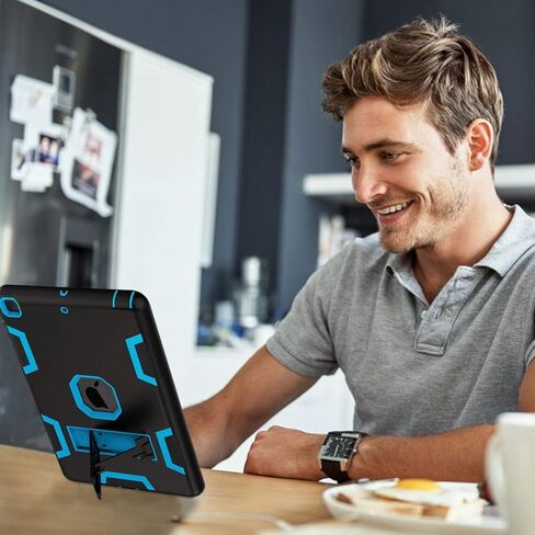 ibeacos Case for IPad Air First Generation Case, Three Layers of Plastic and Silicone Protection, IPad Air Heavy Shock Protection Case (Black and Blue) in Kuwait