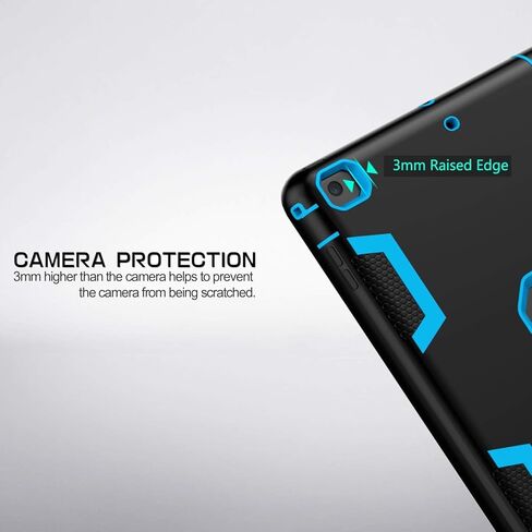 ibeacos Case for IPad Air First Generation Case, Three Layers of Plastic and Silicone Protection, IPad Air Heavy Shock Protection Case (Black and Blue) in Kuwait