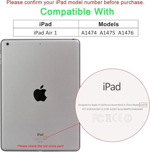 ibeacos Case for IPad Air First Generation Case, Three Layers of Plastic and Silicone Protection, IPad Air Heavy Shock Protection Case (Black and Blue) in Kuwait