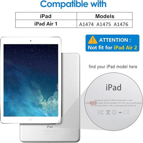 ibeacos Case for Ipad 5,3 in 1 PC and Soft Silicone Built-in Stand, Shock-Resistant and Rugged Protective Tablet Cover in Kuwait