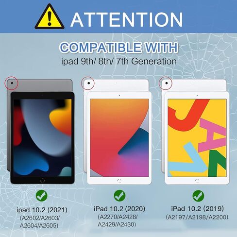 زون فوكر حافظة للاطفال لايباد الجيل التاسع/ايباد الجيل الثامن/ايباد الجيل السابع، حافظة مضادة للصدمات بزوايا رؤية متعددة قابلة للتعديل لايباد 10.2 انش 2021/2020/2019 للاطفال والاولاد، احمر وازرق in Kuwait