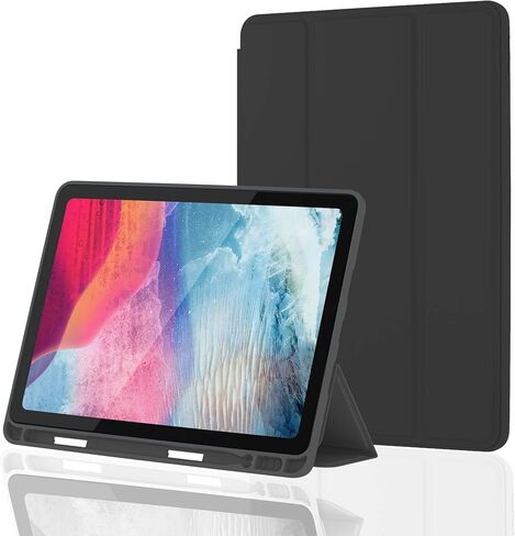 حافظة لجهاز iPad Air 3 2019 مع حامل قلم رصاص، غطاء خلفي ناعم للغاية من مادة TPU مع خاصية النوم/الاستيقاظ التلقائي، حافظة ذكية واقية لكامل الجسم لجهاز iPad Air الجيل الثالث 2019/iPad Pro 10.5 2017 (أزرق سماوي) in Kuwait