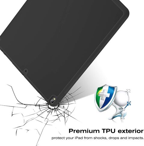 حافظة لجهاز iPad Air 3 2019 مع حامل قلم رصاص، غطاء خلفي ناعم للغاية من مادة TPU مع خاصية النوم/الاستيقاظ التلقائي، حافظة ذكية واقية لكامل الجسم لجهاز iPad Air الجيل الثالث 2019/iPad Pro 10.5 2017 (أزرق سماوي) in Kuwait