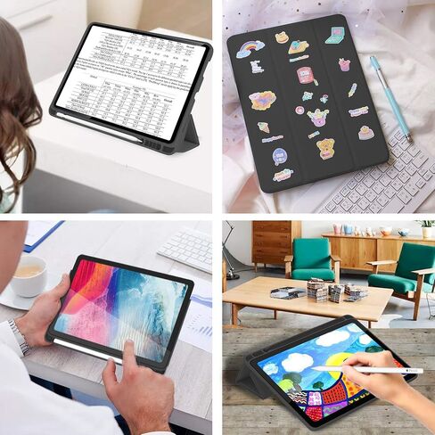 حافظة لجهاز iPad Air 3 2019 مع حامل قلم رصاص، غطاء خلفي ناعم للغاية من مادة TPU مع خاصية النوم/الاستيقاظ التلقائي، حافظة ذكية واقية لكامل الجسم لجهاز iPad Air الجيل الثالث 2019/iPad Pro 10.5 2017 (أزرق سماوي) in Kuwait