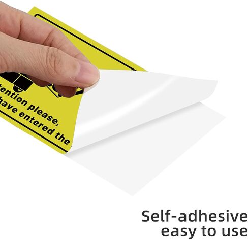 WESECUU 6 Pcs Warning Sign Sticker (5.8x11 in) No Trespassing Warning Sign for Camera Monitoring System, Video Surveillance Sign for Outdoor, TZ-2 in Kuwait