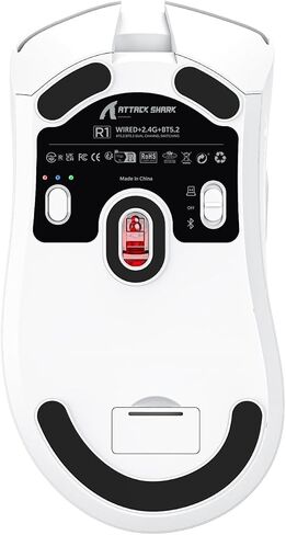 ATTACK SHARK R1 Wireless Gaming Mouse,59g Lightweight Tri-mode BT5.2/2.4GHz/Wired Computer Mouse, PixArt PAW3311 18K DPI Optical Sensor,Programmable Buttons,Long Battery Life Mice for PC/Mac(Black) in Kuwait
