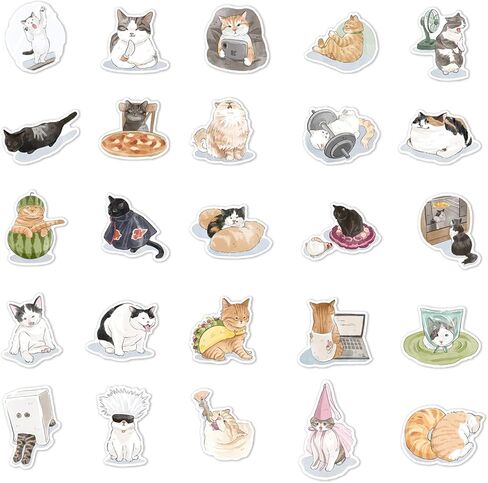 100 قطعة من ملصقات القطط، ملصقات لطيفة جمالية مقاومة للماء، ملصقات من الفينيل لزجاجة المياه، الكمبيوتر المحمول، الهاتف، ملصقات لوح التزلج للمراهقات بنات الأطفال والنساء in Kuwait