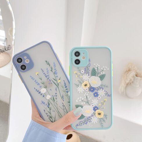 جراب متوافق مع هاتف iPhone 11 من Ownest لهاتف iPhone 11 مصنوع من مادة البولي كربونات الشفافة ذات الظهر الزهري للفتيات والنساء وحافظة نحيفة من السيليكون الواقي من مادة TPU الناعمة لهاتف iPhone 11 - أرجواني in Saudi Arabia