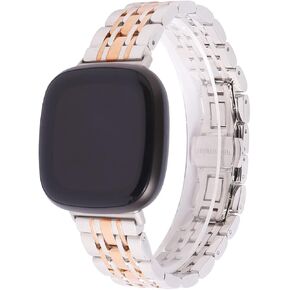 Mtozon Stainless Steel Bands Compatible with fitbit Sense 2/Sense/Versa 4/Versa 3, Replacement Classic Metal Wristband for Men in Kuwait