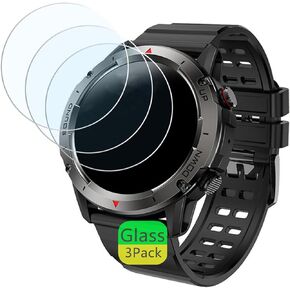 Aemus Compatible for PASONOMI NX9 1.39" Military Smart Watch Screen Protector (3 Pack) 9H Tempered Glass Film, Compatible for Galaxy Watch5 Pro 45mm in Saudi Arabia